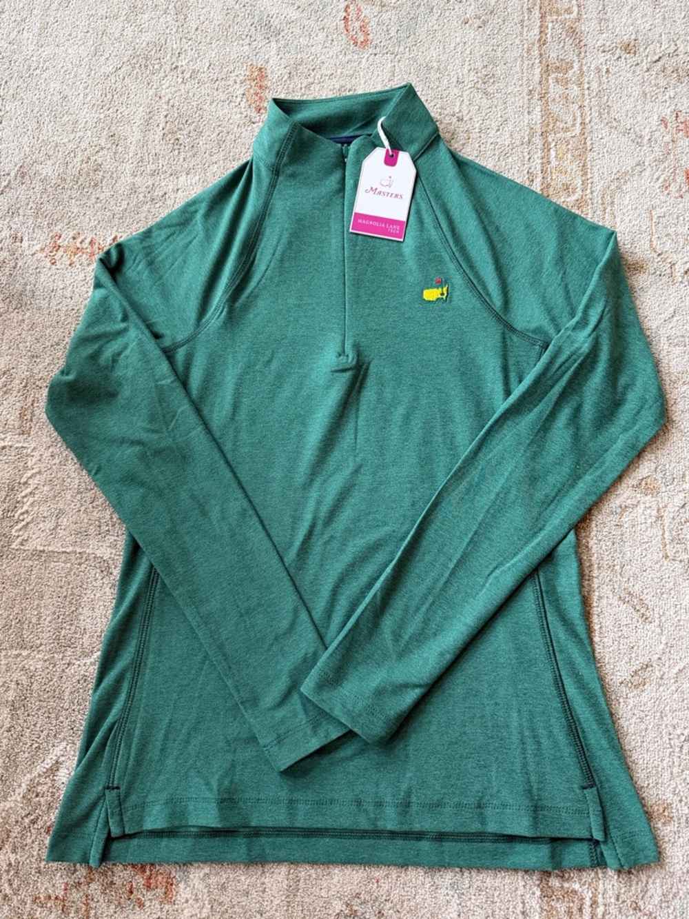 Masters Green Quarter-Zip Pullover with Yellow Logo